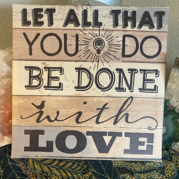 Inspirational Wall Art with Love Quote - Brown and Cream - Picture 1 of 5